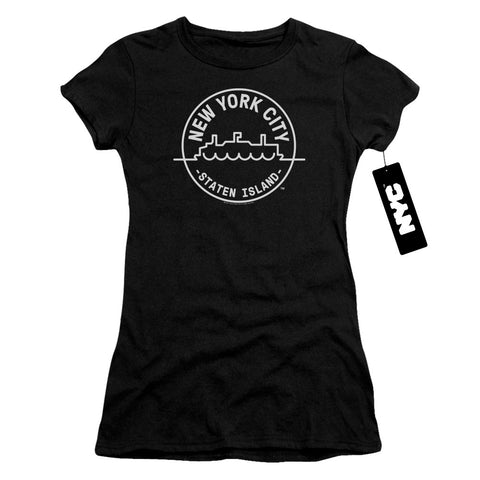 New York City/see Nyc Staten Island-s/s Junior Sheer-black