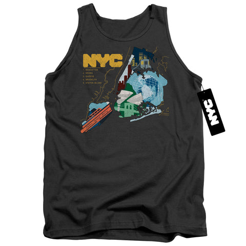 New York City/five Boroughs-adult Tank-charcoal