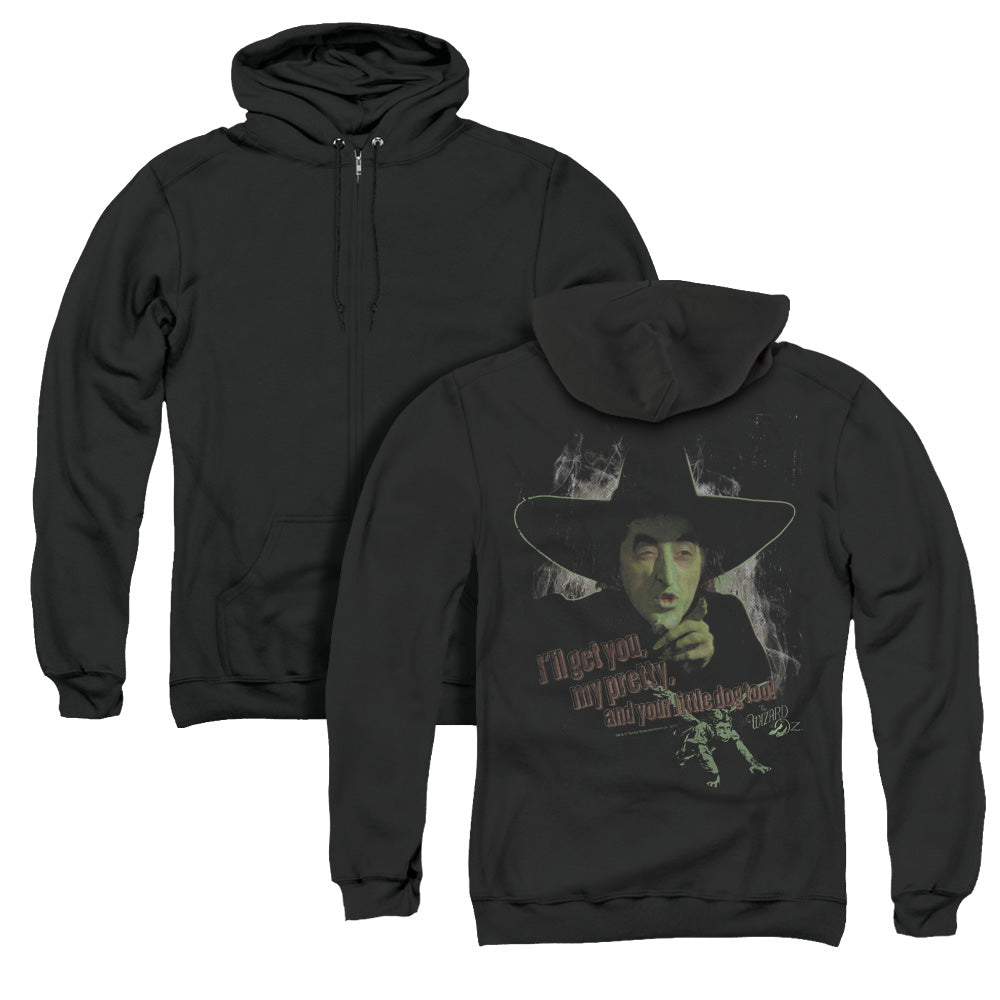 Wizard Of Oz/and Your Little Dog Too (back Print) - Adult Zipper Hoodie-black
