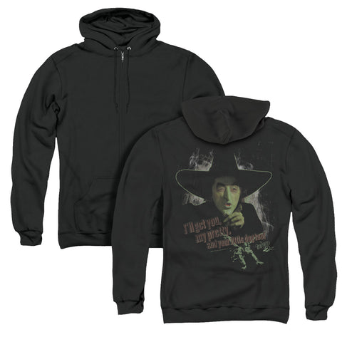 Wizard Of Oz/and Your Little Dog Too (back Print) - Adult Zipper Hoodie-black