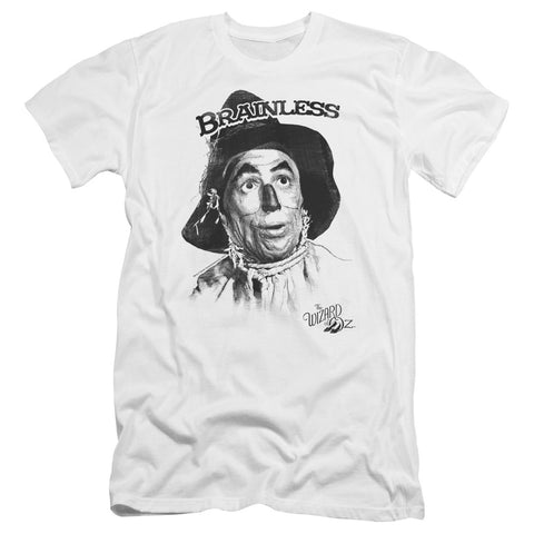 Wizard Of Oz/brainless-hbo S/s Adult 30/1-white
