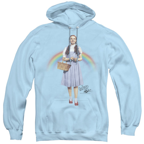 Wizard Of Oz/over The Rainbow-adult Pull-over Hoodie-light Blue