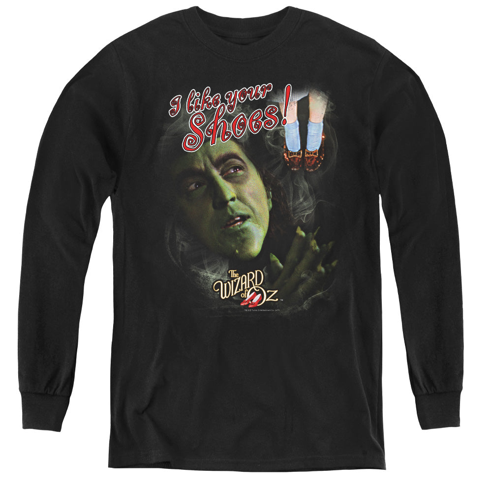Woz/i Like Your Shoes-youth Long Sleeve Tee-black