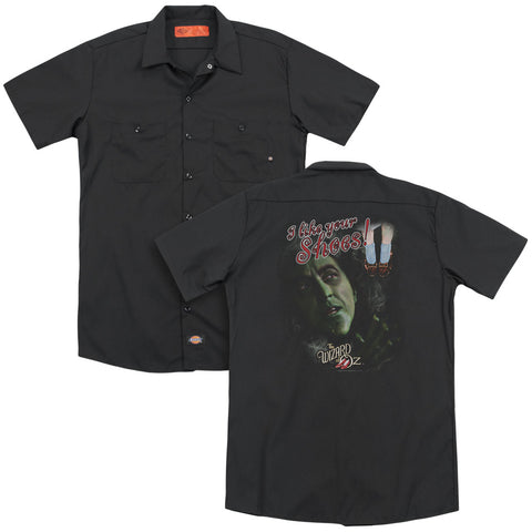 Wizard Of Oz/i Like Your Shoes (back Print) - Adult Work Shirt - Black