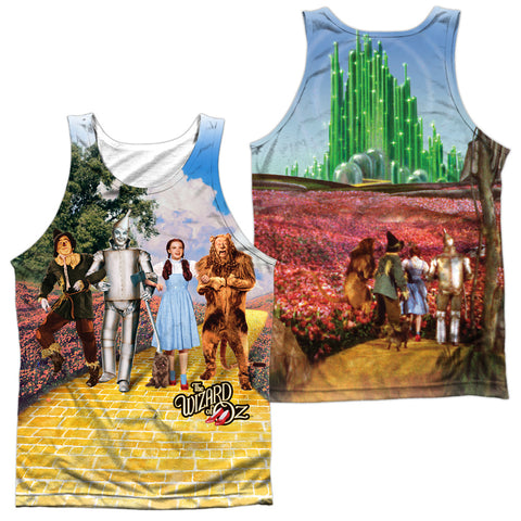 Woz/on The Road (front/back Print)-adult Poly Tank Top-white