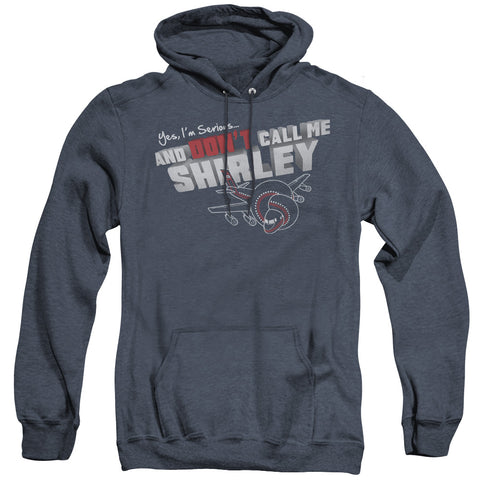 Airplane/dont Call Me Shirley - Adult Heather Hoodie - Navy