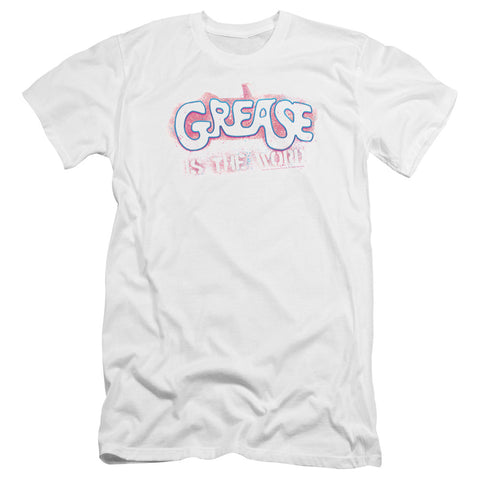 Grease/grease Is The Word-premuim Canvas Adult Slim Fit 30/1-white