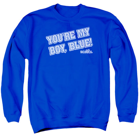 Old School/my Boy Blue - Adult Crewneck Sweatshirt - Royal Blue