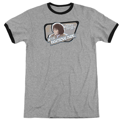 Ferris Bueller/grace - Adult Ringer - Heather/black
