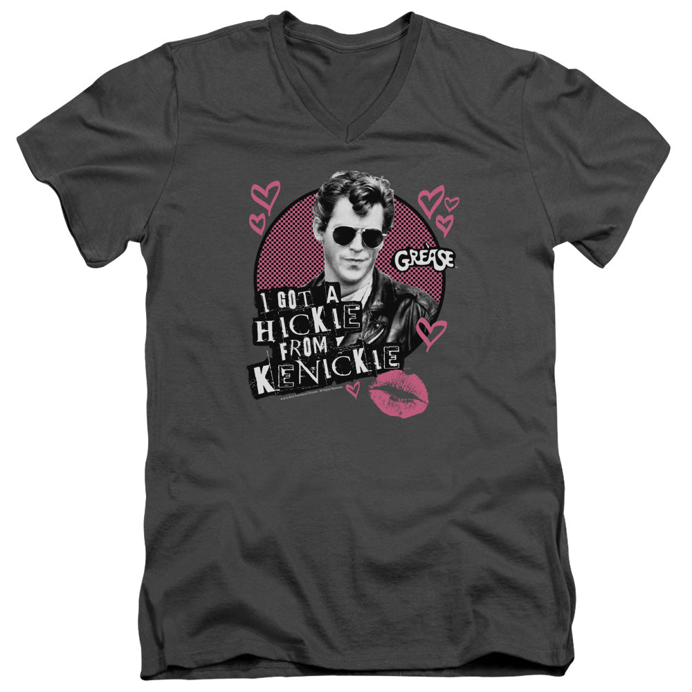 Grease/kenickie - S/s Adult V-neck - Charcoal