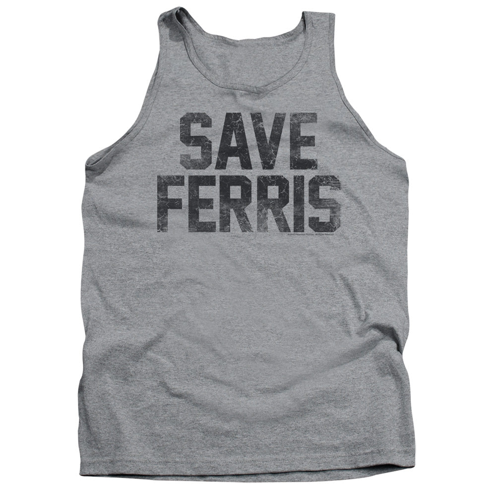 Ferris Bueller/save Ferris-adult Tank-athletic Heather