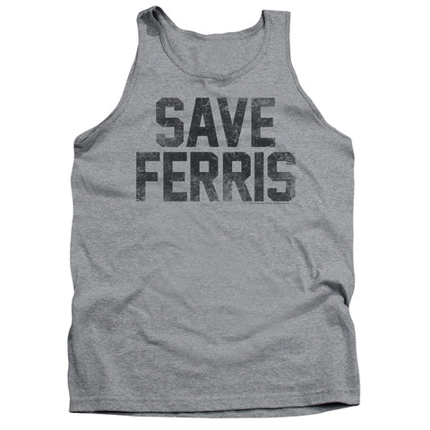 Ferris Bueller/save Ferris-adult Tank-athletic Heather