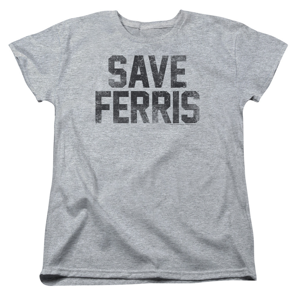 Ferris Bueller/save Ferris-s/s Womens Tee-athletic Heather