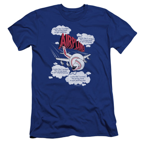 Airplane/picked The Wrong Day-premuim Canvas Adult Slim Fit 30/1-royal Blue