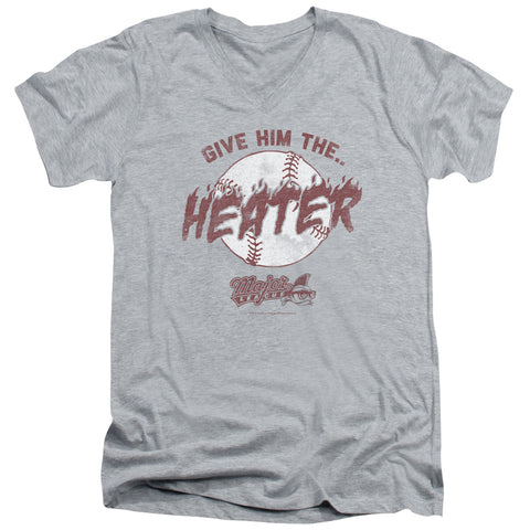 Major League/the Heater - S/s Adult V-neck - Athletic Heather
