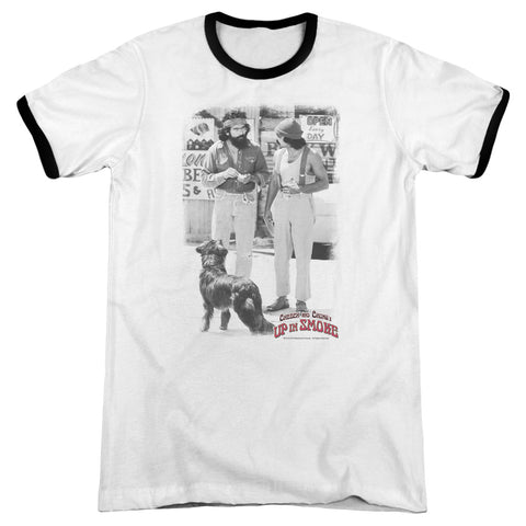 Up In Smoke/square - Adult Ringer - White/black