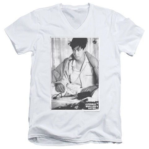 Ferris Bueller/cameron - S/s Adult V-neck - White