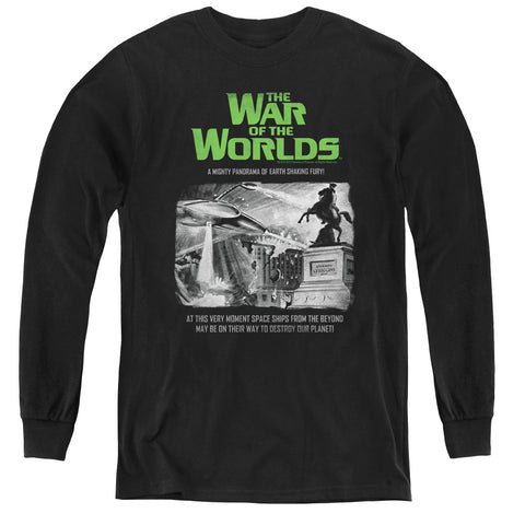 War Of The Worlds/attack People Poster-youth Long Sleeve Tee-black
