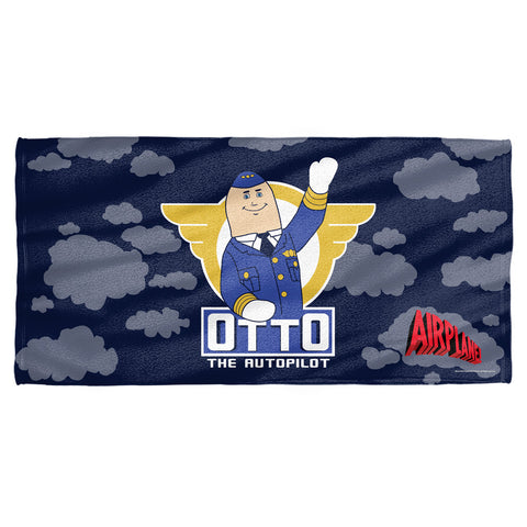 Airplane/otto-cotton Front / Poly Back Beach Towel-white