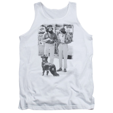 Up In Smoke/cheech Chong Dog-adult Tank-white