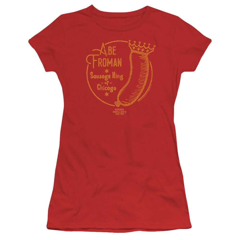 Ferris Bueller/abe Froman-s/s Junior Sheer-red