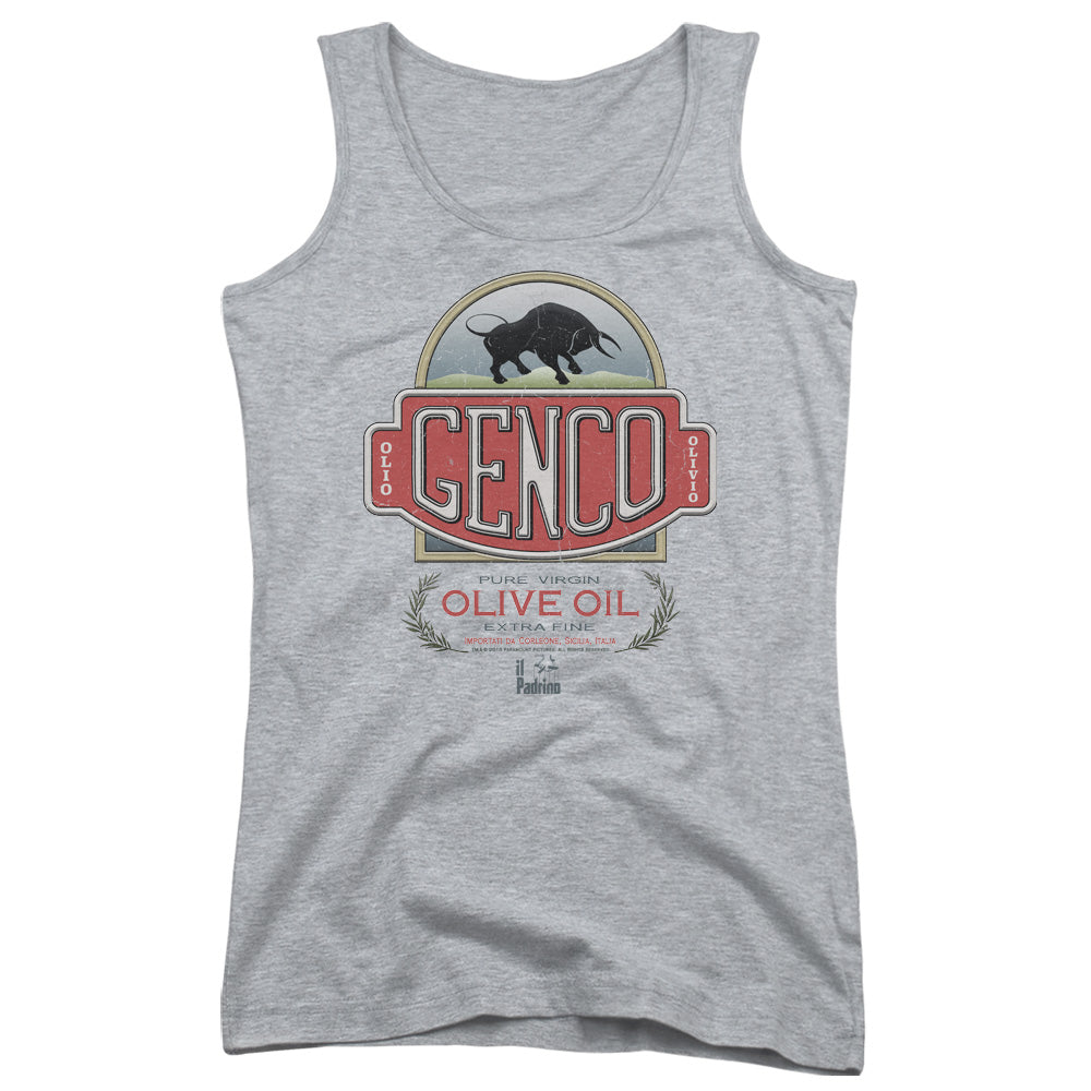 Godfather/genco Olive Oil-juniors Tank Top  -athletic Heather