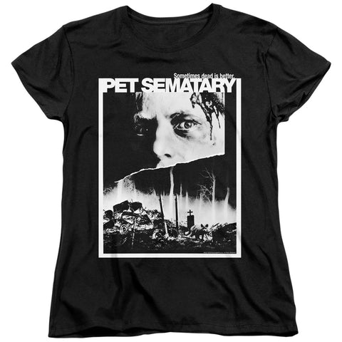 Pet Sematary/poster Art-s/s Women's Tee-black