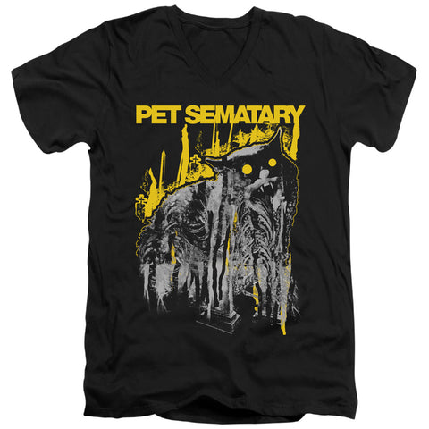 Pet Sematary/decay-s/s Adult V-neck 30/1-black