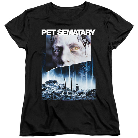 Pet Sematary/poster Art-s/s Women's Tee-black