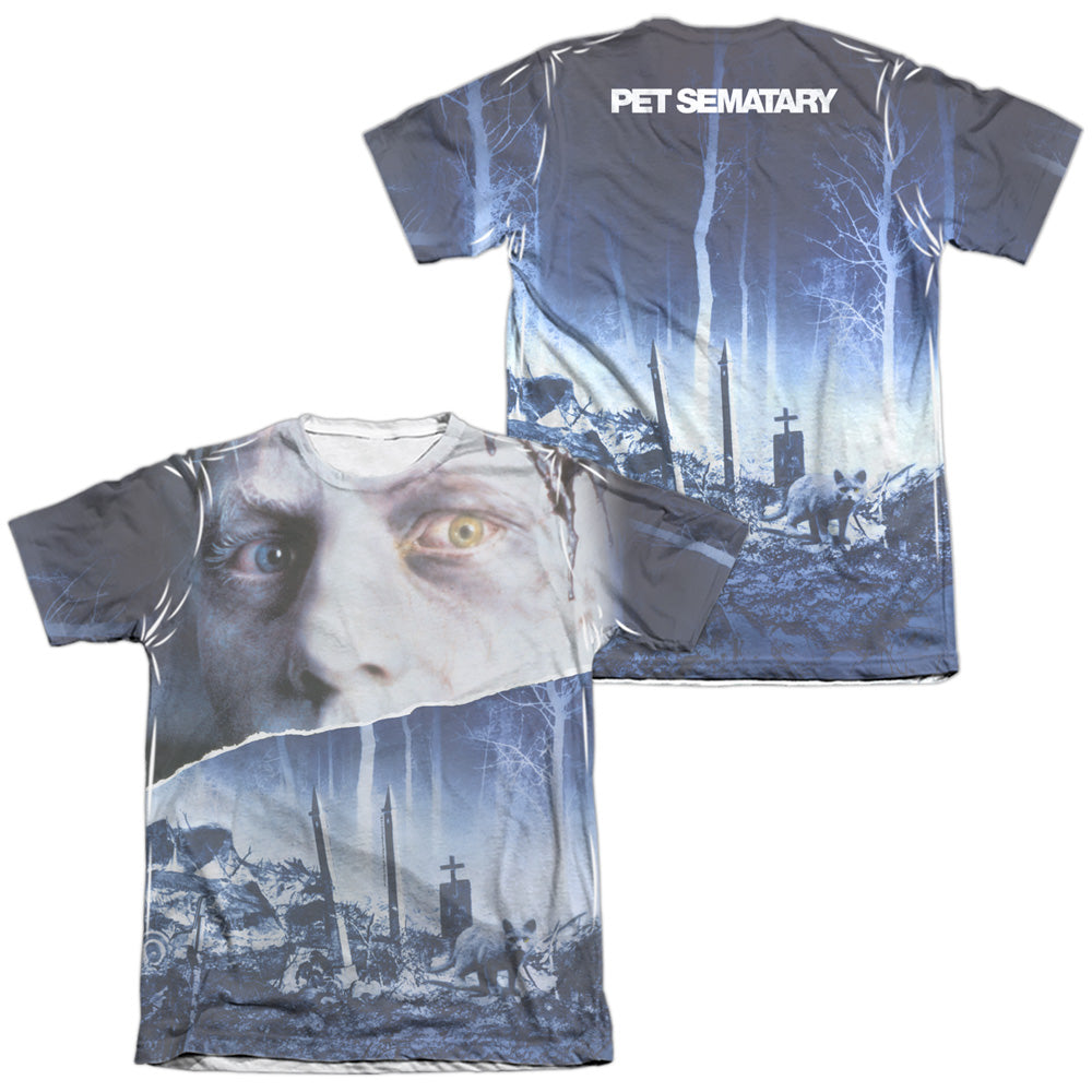 Pet Sematary/poster (front/back Print)-adult Poly/cotton S/s Tee-white