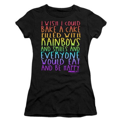 Mean Girls/rainbows And Cake-s/s Junior Sheer-black