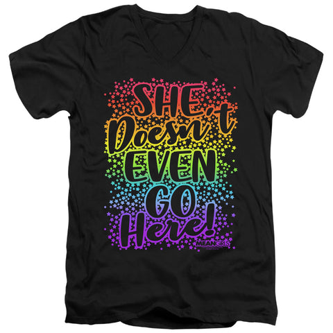 Mean Girls/doesnt Go Here-s/s Adult V-neck 30/1-black