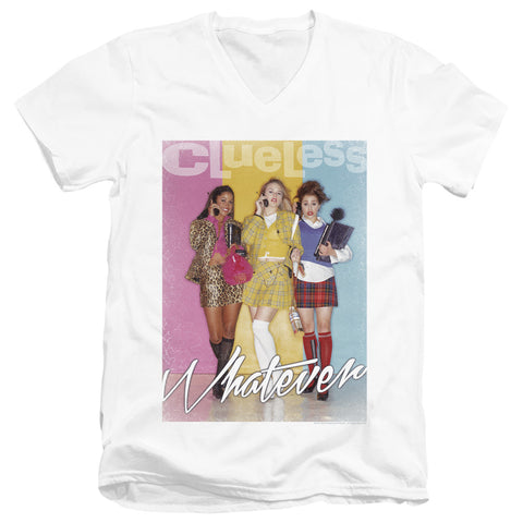 Clueless/whatever-s/s Adult V-neck 30/1-white