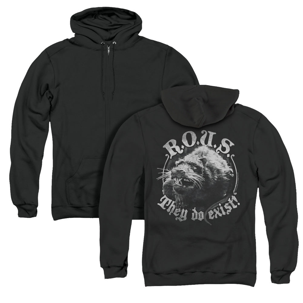 Princess Bride/they Do Exist (back Print) - Adult Zipper Hoodie - Black