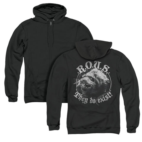 Princess Bride/they Do Exist (back Print) - Adult Zipper Hoodie - Black