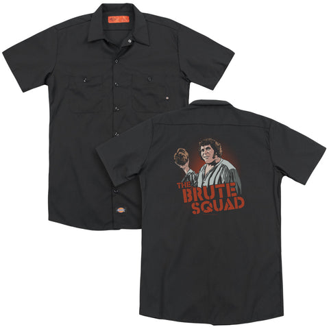 Princess Bride/brute Squad (back Print) - Adult Work Shirt - Black