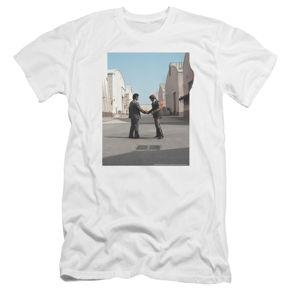 Pink Floyd/wish You Were Here-premuim Canvas Adult Slim Fit 30/1-white
