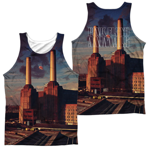 Pink Floyd/animals (front/back Print)-adult Poly Tank Top-white