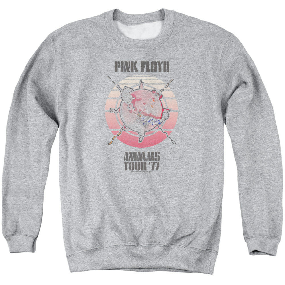 Pink Floyd/animals Tour 77-adult Crewneck Sweatshirt-athletic Heather