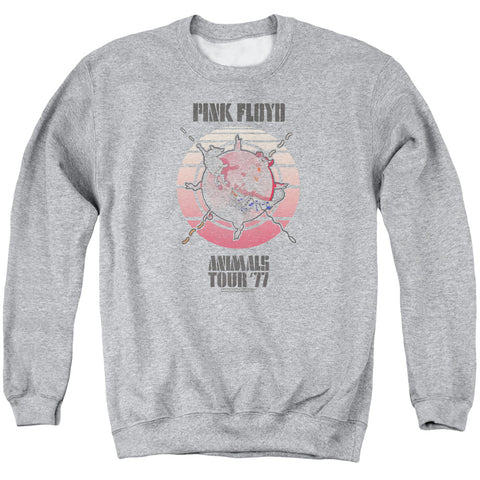 Pink Floyd/animals Tour 77-adult Crewneck Sweatshirt-athletic Heather