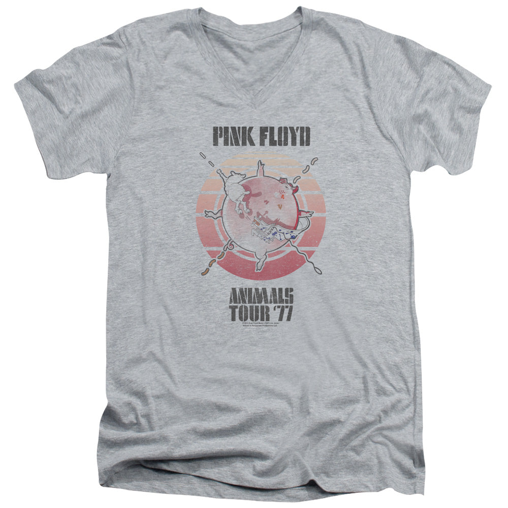Pink Floyd/animals Tour 77-s/s Adult V-neck 30/1-athletic Heather