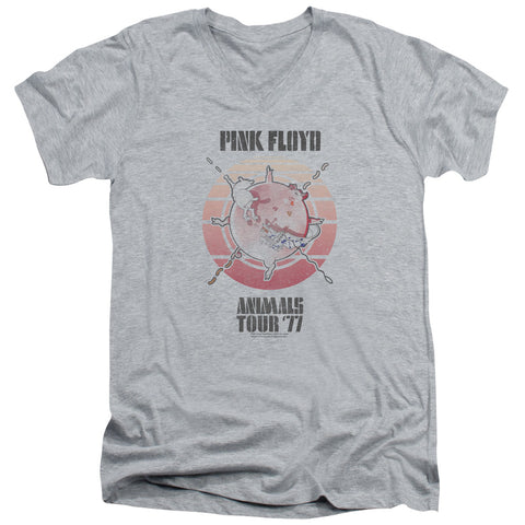 Pink Floyd/animals Tour 77-s/s Adult V-neck 30/1-athletic Heather