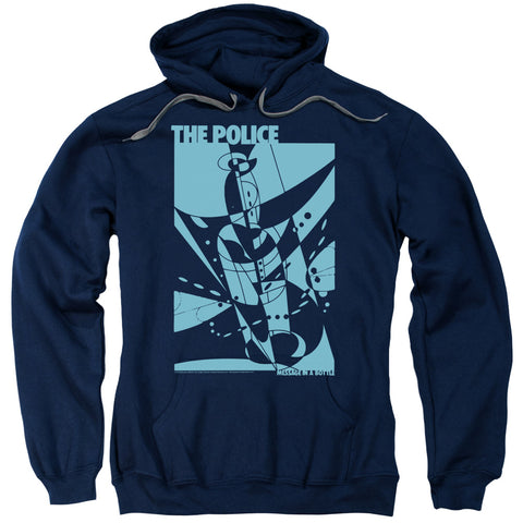 The Police/message In A Bottle-adult Pull-over Hoodie-navy