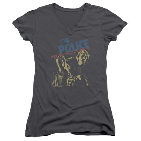 The Police/japanese Poster-junior V-neck-charcoal