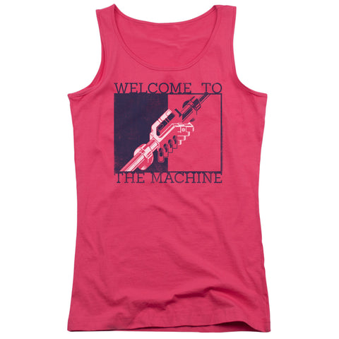 Pink Floyd/welcome To The Machine 2-juniors Tank Top  -hot Pink
