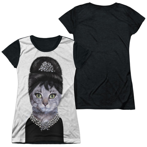 Junior Cap Sleeve 100% Poly Black Back