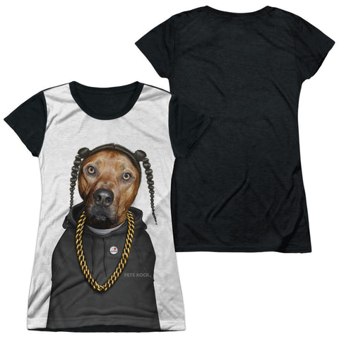 Junior Cap Sleeve 100% Poly Black Back