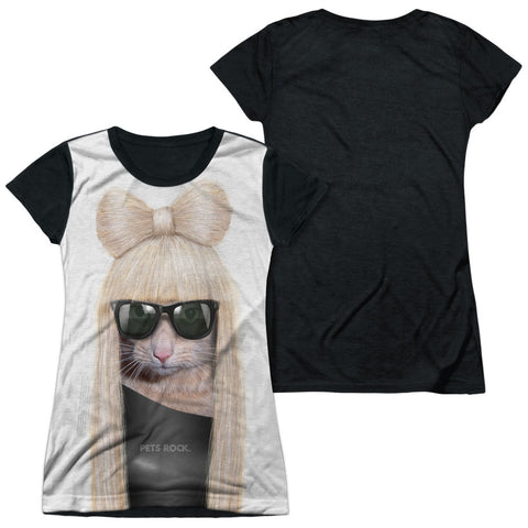 Junior Cap Sleeve 100% Poly Black Back