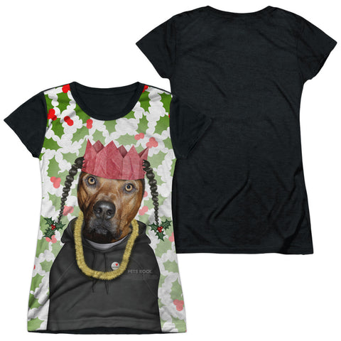 Junior Cap Sleeve 100% Poly Black Back