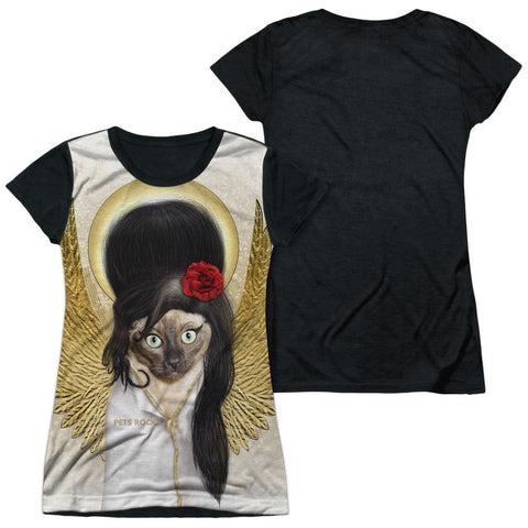 Junior Cap Sleeve 100% Poly Black Back